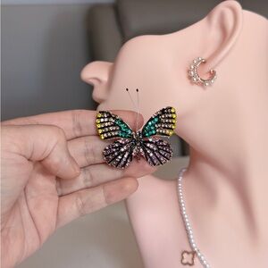 Multicolor Butterfly Crystal Brooch